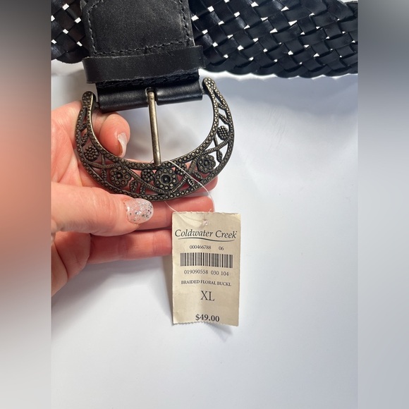 NWT COLDWATER CREEK BRASS BUCKLE BOHO BELT - Picture 6 of 7